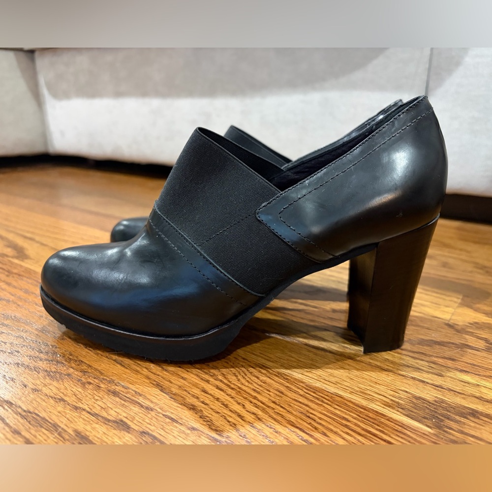 Italian Black Leather Block Heels (7)
